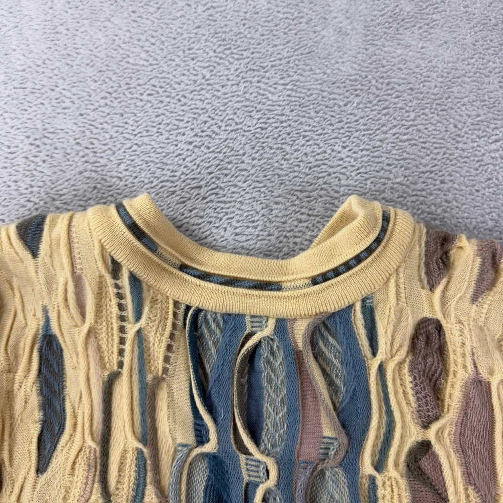 COOGI Australia Wool Knit Cardigan Cream Blue Women's M - Picture 9 of 13